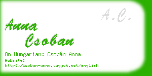 anna csoban business card